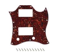 Banworks 4-Ply USA SG Standard Pickguard Batwing Full Face Scratch Plate | 11-Hole SG Large Pickguard Scratch Plate per American Gibson SG Standard Modern Series JT/HB-26 Dark Brown Tortoiseshell