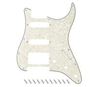 Banworks 4 strati Strat HSS Battipenna per chitarra elettrica a 11 fori Battipenna SSH Piastra antigraffio per USA/Mexican Modern Style Standard Stratocaster ST JT/HB-02 Vintage White Pearl