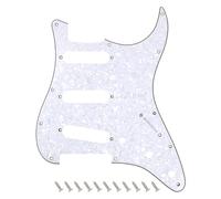 Banworks 4 strati Strat SSS Battipenna per chitarra elettrica a 11 fori Piastra antigraffio per USA/Mexican Modern Style Standard Stratocaster ST JT/HB-01 Bianco Perla