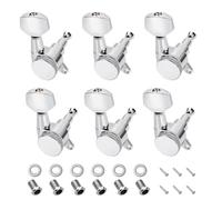 Banworks 6-In-Line Guitar Locking String Tuning Pegs 18:1 Ratio Sealed Guitar Tuning Keys Machines con 45 Degree Fixing Tag per Strat ST Tele Electric Guitar Confezione da 6 JT/ZSJXQ-01 Cromato