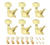 Banworks 6-In-Line Guitar Tuning Pegs 15:1 Ratio Sealed Guitar Tuning Keys Machines con 45 Degree Fixing Tag per Strat ST Tele Electric Guitar Confezione da 6 JT/JXQ-01 Golden
