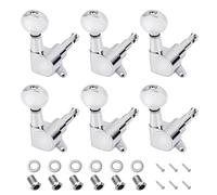 Banworks 6-In-Line Guitar Tuning Pegs 15:1 Ratio Sealed Guitar Tuning Keys Machines con 45 Degree Fixing Tag per Strat ST Tele Electric Guitar Confezione da 6 JT/JXQ-01 Cromato