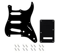 Banworks 8-Hole 50s 57 Vintage ST SSS Pickguard con 6-Hole Backplate | Set copertura foro tremolo e piastra protezione chitarra elettrica 1 strato American Fender Strat JT/HB-17 Nero