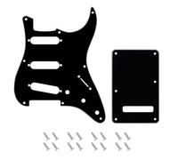 Banworks 8-Hole 50s 57 Vintage ST SSS Pickguard con 6-Hole Backplate | Set copertura piatto protezione e cavità tremolo chitarra elettrica 3 strati American Fender Strat JT/HB-17 Nero
