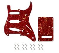 Banworks Battipenna a 8 fori per chitarra Strat SSS, stile vintage, piastra antigraffio e piastra posteriore a 6 fori, set per Fender Stratocaster Strat ST JT/HB-16 a 4 strati marrone tartaruga