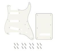 Banworks Battipenna a 8 fori per chitarra Strat SSS, stile vintage, piastra antigraffio e piastra posteriore a 6 fori, per Fender Stratocaster Strat ST JT/HB-16 a 3 strati, bianco vintage