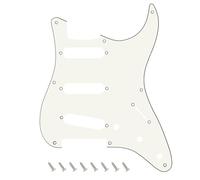 Banworks Battipenna a 8 fori per chitarra Stratocaster Strat SSS, stile vintage, per chitarra americana Fender Stratocaster Strat ST JT/HB-16 a 3 strati, bianco vintage