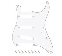 Banworks Battipenna a 8 fori per chitarra Stratocaster Strat SSS, stile vintage, per chitarra americana Fender Stratocaster Strat ST JT/HB-16 a 3 strati, bianco