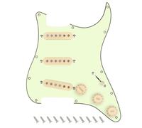 Banworks Battipenna SSS a 3 strati vintage F '60s Tones precablato Strat Pickguard con Alnico 5 SSS Single Coil Pickups per Fender Stratocaster ST chitarre elettriche JT/HBZC-01 verde menta