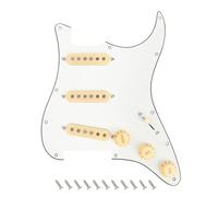 Banworks Battipenna SSS a 3 strati vintage F '60s Tones precablato Strat Pickguard con Alnico 5 SSS Single Coil Pickups per Fender Stratocaster Style Chitarre Elettriche JT/HBZC-01 Bianco Vintage