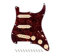 Banworks Battipenna SSS a 4 strati vintage F '60s Tones precablato Strat Pickguard con Alnico 5 SSS SSS Single Coil Pickups per Fender Stratocaster Chitarre Elettriche JT/HBZC-01 Rosso Tartaruga