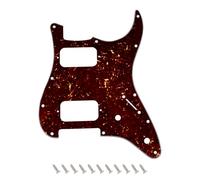 Banworks Battipenna Strat HH con angolo rotondo e apertura a 2 pentole, piastra antigraffio a 4 strati a 11 fori per Fender Squier Stratocaster Strat ST JT/HB-32 marrone scuro tartaruga