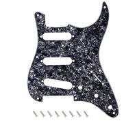 Banworks Battipenna vintage ST SSS a 8 fori anni '50 a 4 strati per chitarra Squier Classic Vibe SQ CV 50s Reissue Vintage Strat Style chitarra elettrica JT/HB-15 nero perla