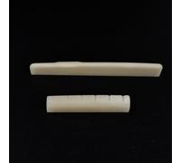 Banworks Dado e sella in osso di bestiame per chitarra acustica non sbiancata a 6 corde, dado per collo FG43, sella ponte FG75, curva R400, ricambio per chitarra acustica YMH FG, confezione da 2, JT