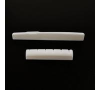 Banworks Dado e sella in osso per chitarra acustica a 6 corde, dado e sella FG43, sella ponte FG75, curva R400, ricambio per chitarra acustica YMH FG, confezione da 2, JT/XZ-16, bianco