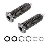 Banworks Jack di uscita mono da 6,35 mm (1/4") a cilindro a cilindro a 3 pin, compatibile con pickup attivi come pickup EMG JT/CK-04, confezione da 2, colore nero pistola