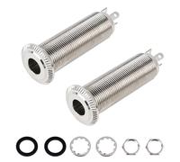 Banworks Jack di uscita mono da 6,35 mm (1/4") a cilindro a cilindro a 3 pin, compatibile con pickup attivi come pickup EMG JT/CK-04, confezione da 2 pezzi cromati