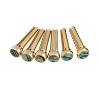 Banworks JT/GXD-03 - Piroli per ponte per chitarra acustica, in ottone massiccio, con inserto in abalone naturale, diametro 5,3 mm, confezione da 6