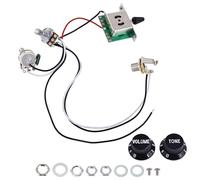 Banworks Kit di cablaggio per chitarra elettrica, 1 tono 1 volume, interruttore a lama a 5 vie, 500 K, 1A1B, mini potenziometri con jack di uscita da 6,35 mm, per Fender in stile moderno, Stratocaster