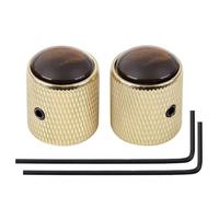 Banworks Manopole di controllo in metallo per chitarra e basso, metriche da 6 mm, manopole a cupola, guscio ambrato, per chitarra elettrica Squier, Telecaster, Telecaster, Super Strat ST, confezione