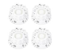 Banworks Manopole di controllo per chitarra, dimensioni metriche 18, 2 manopole di controllo volume 2 tono, zigrinate, per chitarre elettriche Epiphone Les Paul LP SG, confezione da 4, colore bianco