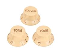 Banworks Manopole di controllo per chitarra elettrica a 18 scanalature, 2 manopole per tono e 1 manopola del volume, metriche da 6 mm, manopole di velocità per chitarra elettrica Squier Strat ST
