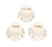 Banworks Manopole di controllo per chitarra elettrica a 18 scanalature, 2 manopole per tono e 1 manopola del volume, metriche da 6 mm, manopole di velocità per chitarra elettrica Squier Strat ST