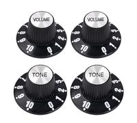 Banworks Manopole di controllo per chitarra, metriche, 18 scanalature, 2 toni, 2 manopole per volume, manopole per velocità, in alluminio, 6 mm, per chitarre elettriche Epiphone Les Paul SG, 4 pezzi