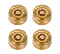Banworks Manopole di controllo per chitarra stile anni '60 2 manopole di tono e 2 manopole di volume Manopole di velocità Metrico 6 mm 18 scanalature per chitarre Epiphone Les Paul SG JT/XN-02 Golden