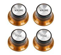 Banworks Manopole di controllo per chitarra stile anni '60, 24 scanalature, 2 toni, 2 manopole per volume, manopole per velocità, top in alluminio da 6 mm, per chitarre elettriche Epiphone Les Paul SG