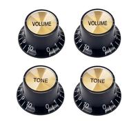 Banworks Manopole di controllo per chitarra, stile anni '60, metriche, 18 scanalature, 2 toni, 2 manopole per volume, manopole per velocità, top in alluminio da 6 mm, per chitarre elettriche Epiphone