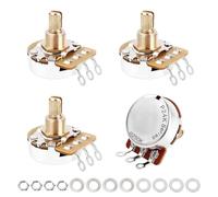 Banworks Ottone A250K + B250K Imperiale 3/8" Filettatura Full Size Pentole 24-Spline Split Short Shaft (15.5mm) 2A2B Audio & Linear Taper Potenziometri per Gibson Les Paul LP/SG Fender Strat/Tele PRS