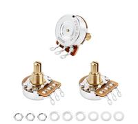 Banworks Ottone A250K + B250K Imperiale 3/8" Filettatura Full Size Pentole 24-Spline Split Short Shaft (15.5mm) 2A1B Audio & Linear Taper Potenziometri per Gibson Les Paul LP/SG Fender Strat/Tele PRS