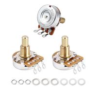 Banworks Ottone A250K + B250K Imperiale 3/8" Filettatura Full Size Solid Shaft Potenziometri 1A2B Lungo (19mm Lunghezza) Audio & Linear Taper Potenziometri per Gibson Les Paul LP/SG Fender Strat/Tele