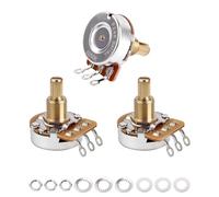Banworks Ottone A250K + B250K Imperiale Filettatura 3/8" Pentole Full Size 24-Spline Split Long Shaft (lunghezza 19mm) 1A2B Audio & Linear Taper Potenziometro per Gibson Les Paul/SG Fender Strat/Tele