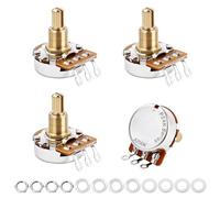 Banworks Ottone A250K + B250K Imperiale Filettatura 3/8" Pentole Full Size 24-Spline Split Long Shaft (lunghezza 19mm) 2A2B Audio & Linear Taper Potenziometro per Gibson Les Paul/SG Fender Strat/Tele