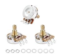Banworks Ottone A500K+B500K M8 Filettatura Full Size Pentole Metriche 2A1B 18-Spline Split Short Shaft (lunghezza 15mm) Audio & Linear Taper Potenziometri per Epiphone Les Paul LP/SG Squier Strat/Tele