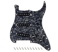 Banworks Pickguard Vintage Hot F 50s preassemblato con SSS per Banworks | Piastra 4 strati pickup SSS bobina singola Alnico 5 sfalsati per Fender Stratocaster ST Strat, JT/HBZC-02 Perla Nera