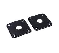 Banworks Plastic Guitar Jack Plate Square Curved Output Jackplates Cover per chitarre elettriche Gibson Epiphone Epi LP Les Paul Confezione da 2 JT/CKDP-02 Nero