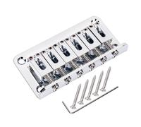 Banworks Ponte Fisso Non-Tremolo 6 Corde Cordiera 52,5mm (2-1/16") Corda Attraverso il Corpo Ponte Fisso Hardtail per Chitarra Elettrica Strat ST Tele JT/GDQQ-04 Cromato