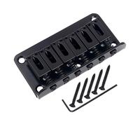 Banworks Ponte Fisso Non-Tremolo 6 Corde Cordiera 52,5mm (2-1/16") Corda Attraverso il Corpo Ponte Fisso Hardtail per Chitarra Elettrica Strat ST Tele JT/GDQQ-04 Nero