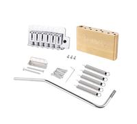 Banworks Ponte tremolo in ottone a 6 punti, spazio per corde da 52,5 mm, con filettatura da 5 mm e blocco in ottone, per chitarre elettriche Fender Stratocaster Strat ST Style JT/QQXT-06