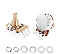 Banworks Potenziometro in ottone A250K imperiale per chitarra con filettatura da 3/8", 24 scanalature con gambo corto (lunghezza 15,5 mm), potenziometro conico audio per Gibson Les Paul LP/SG Fender