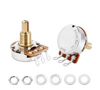 Banworks Potenziometro per chitarra in ottone B1MΩ, filettatura imperiale da 3/8", 24 scanalature, gambo lungo (lunghezza 19 mm), per Gibson Les Paul LP/SG Fender Strat/Tele PRS, 2 pezzi JT/XNQ-14