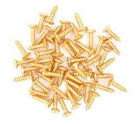Banworks Set di viti per piastra posteriore per chitarra elettrica e basso da 3 mm (1/8 di pollice) Phillips con testa ovale, viti di montaggio per battipenna, confezione da 50 JT/LSD-01 Golden
