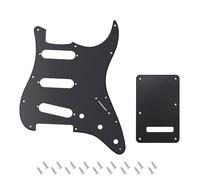 Banworks Set pickguard SSS + backplate tremolo cover 1-ply | 11-Hole Pickguard e 6-Hole Tremolo Cover per USA/MX Fender Modern Standard Stratocaster Strat ST JT/HB-08 Nero Opaco