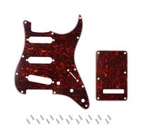 Banworks Set protezione chitarra SSS 4-strati con copertura tremolo | 11-Hole Pickguard e 6-Hole Tremolo Cover per USA/MX Fender Modern Standard Stratocaster Strat ST JT/HB-08 Rosso Tartaruga