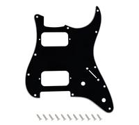Banworks ST HH Pickguard con angolo arrotondato per Humbucker aperto e taglio per 2 potenziometri | Piastra di protezione per chitarra elettrica a 3 strati e 11 fori per Fender Squier Stratocaster Strat ST JT/HB-32 Nera