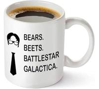 banytree Bears Beets Battlestar Galactica Tazza divertente da 325 ml ispirata allo spettacolo televisivo, The Office, Citazione, unica per i fan di Dwight Schrute Dunder Mifflin