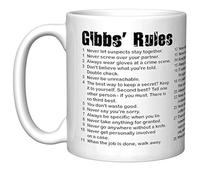 banytree NCIS Gibbs' Rules - Tazza da caffè, colore: Bianco